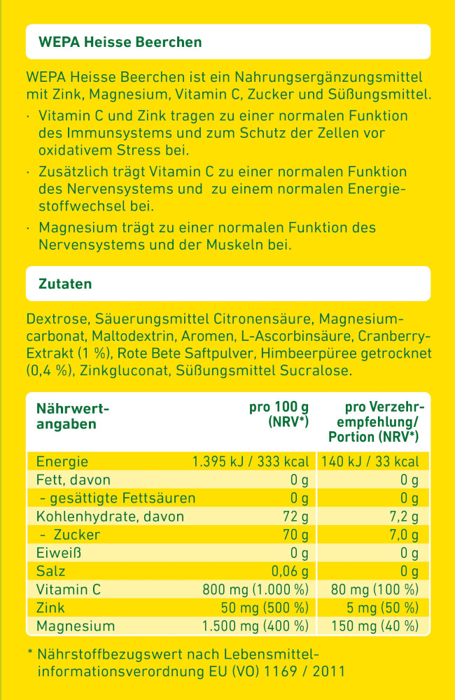 WEPA HEISSE BEERCHEN 10X10 g Pulver