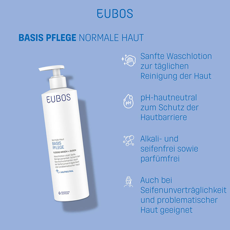 EUBOS FLÜSSIG blau mit Dosierpumpe unparfümiert 400 ml Flüssigkeit